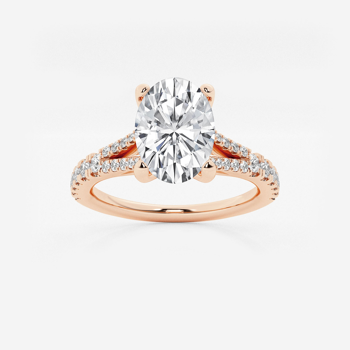1 7/8 ctw Oval Lab Grown Diamond Split Shank Engagement Ring