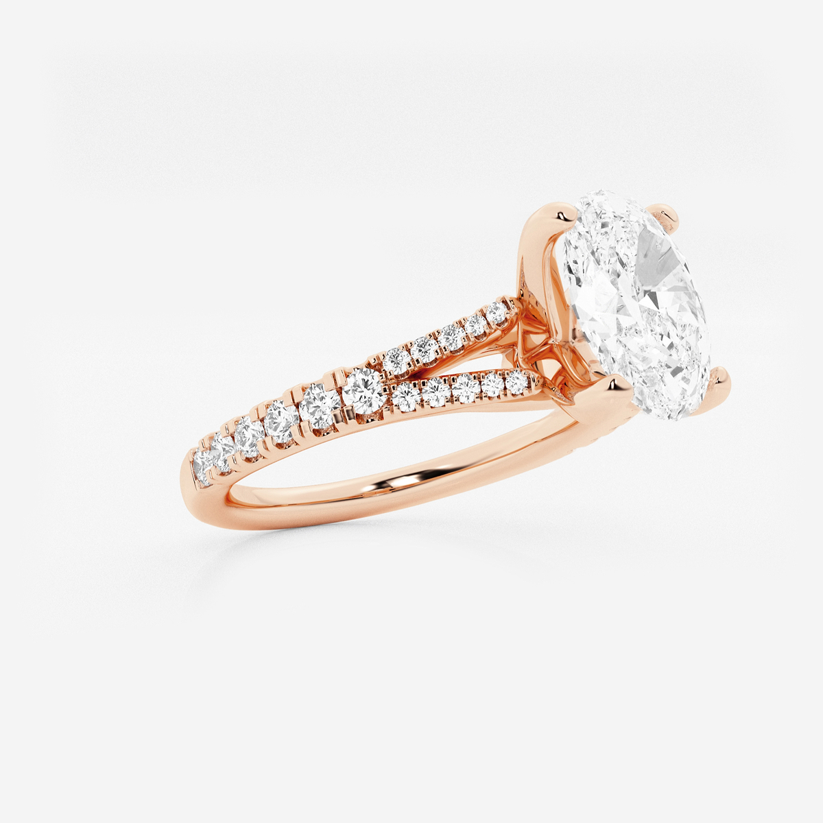 Additional Image 1 for  1 7/8 ctw Oval Lab Grown Diamond Split Shank Engagement Ring