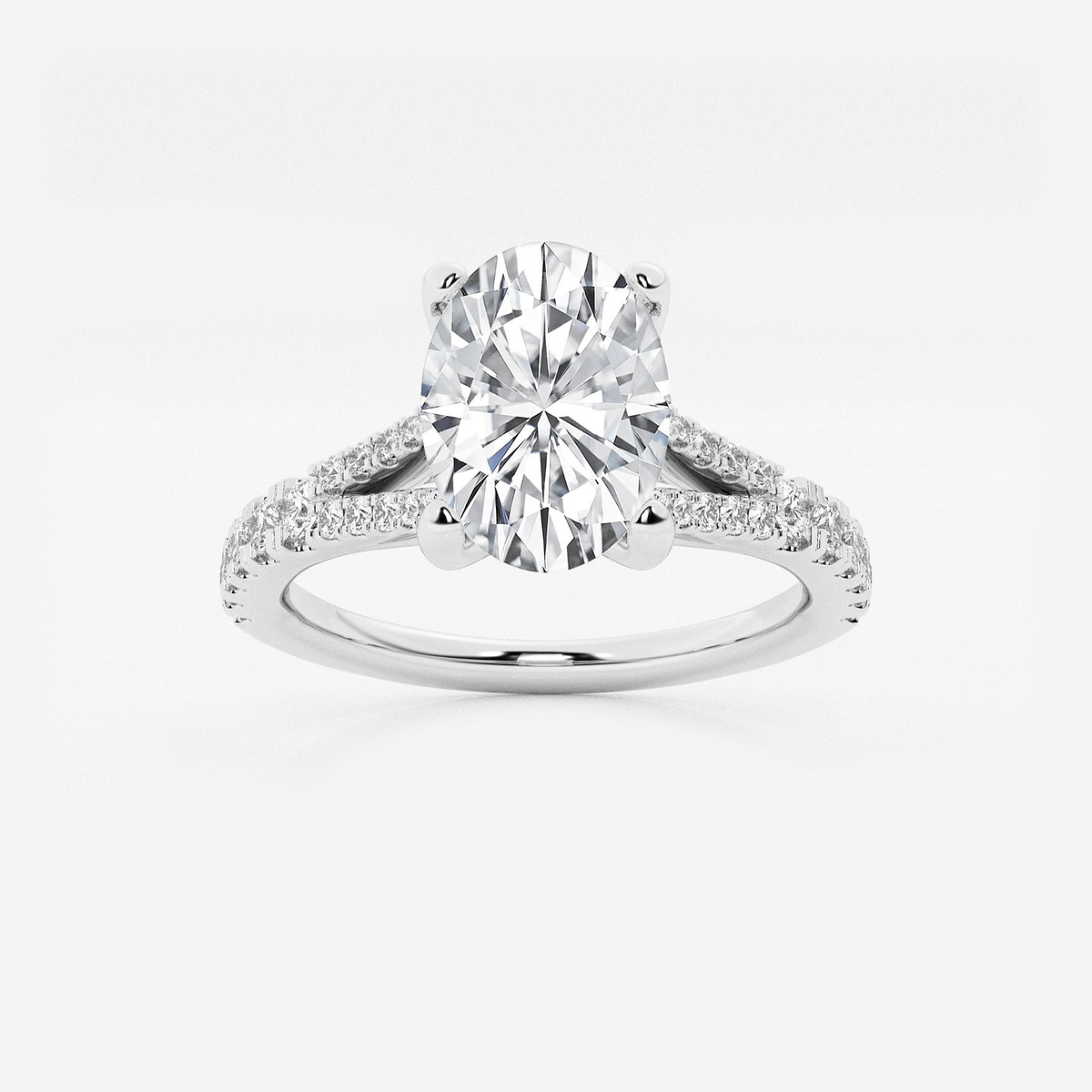 1 7/8 ctw Oval Lab Grown Diamond Split Shank Engagement Ring