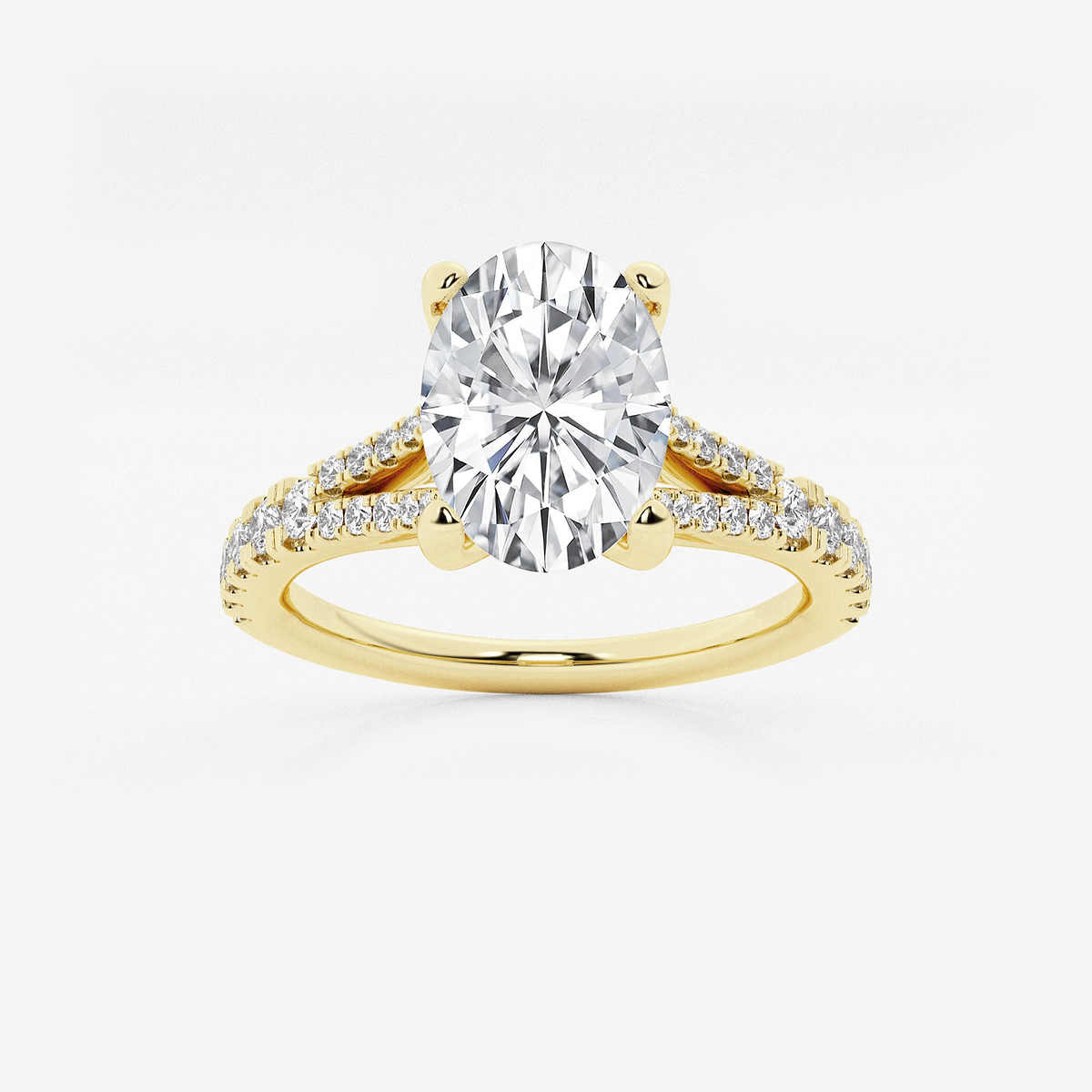 1 7/8 ctw Oval Lab Grown Diamond Split Shank Engagement Ring