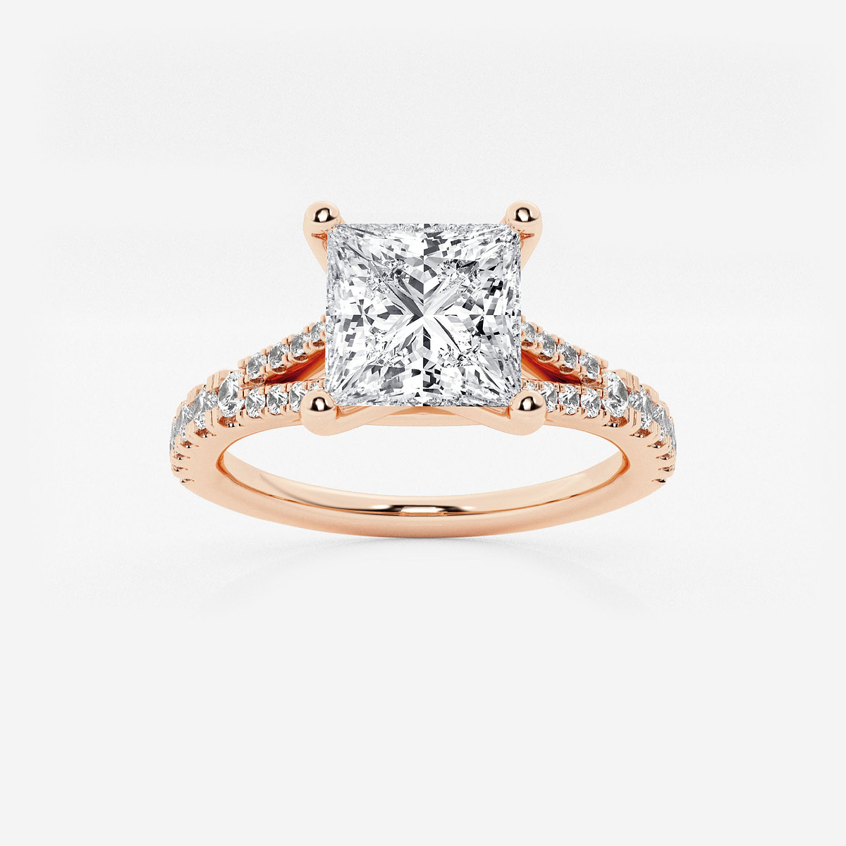 1 7/8 ctw Princess Lab Grown Diamond Split Shank Engagement Ring