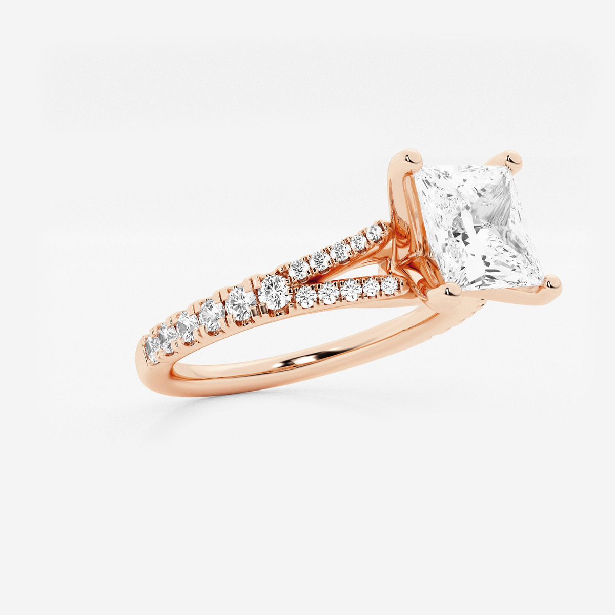Additional Image 1 for  1 7/8 ctw Princess Lab Grown Diamond Split Shank Engagement Ring