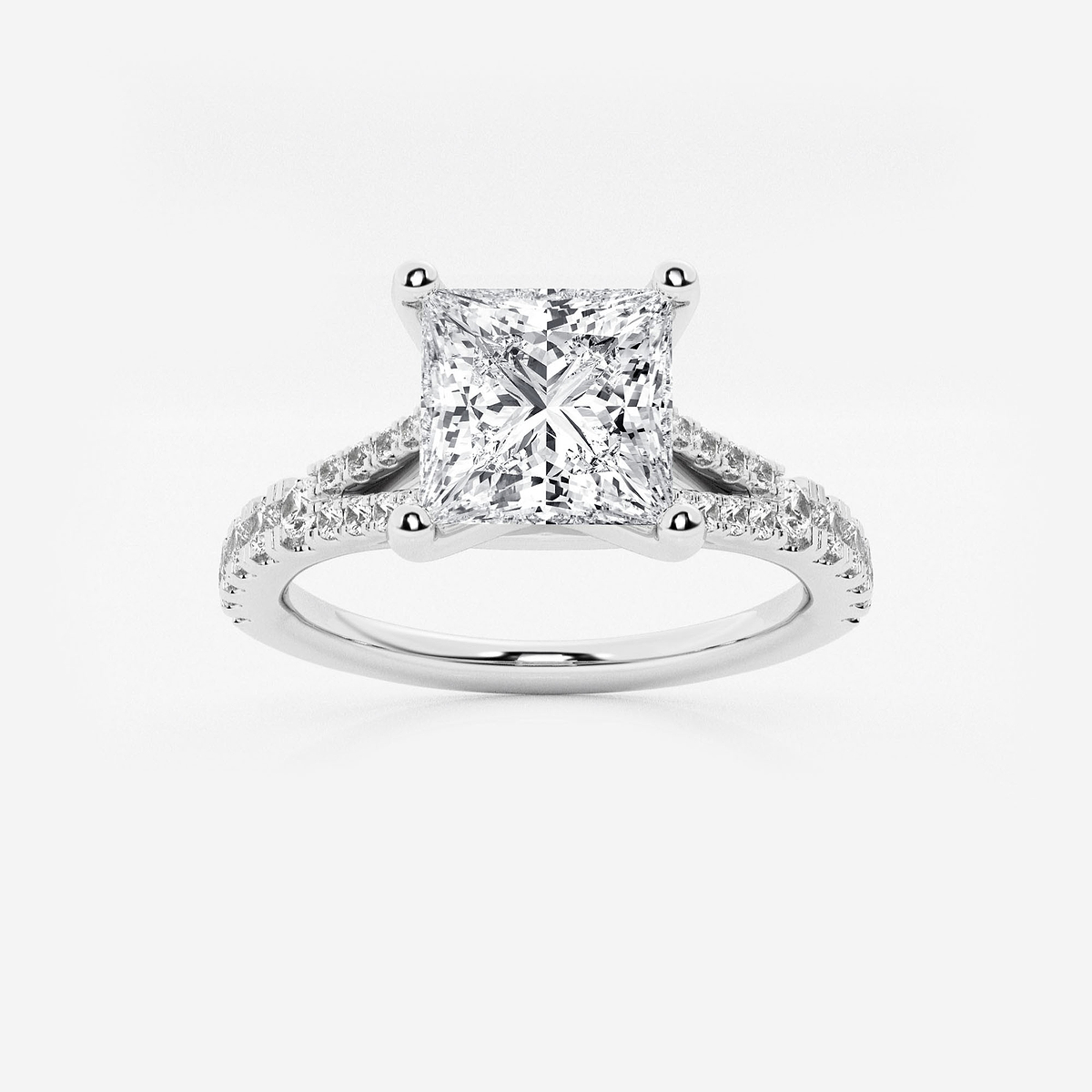 1 7/8 ctw Princess Lab Grown Diamond Split Shank Engagement Ring