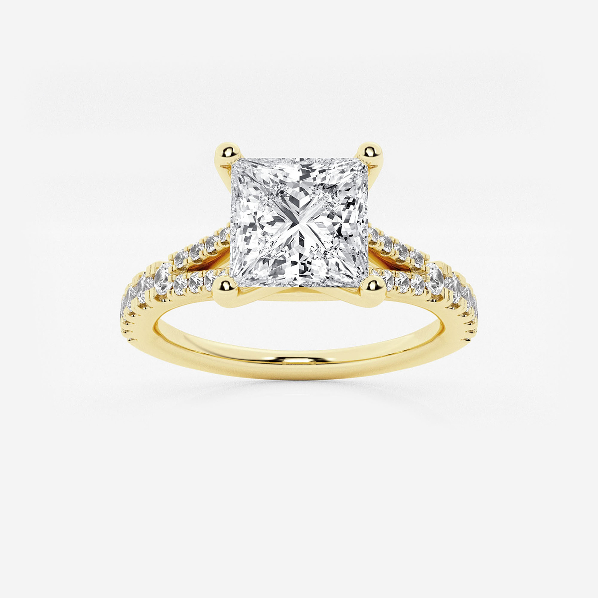 1 7/8 ctw Princess Lab Grown Diamond Split Shank Engagement Ring