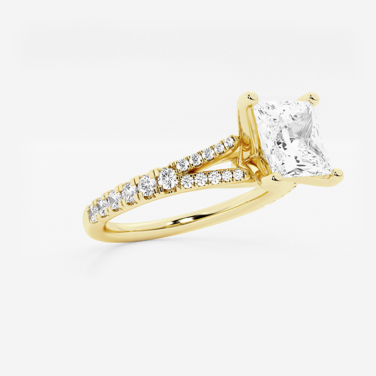 Additional Image 1 for  1 7/8 ctw Princess Lab Grown Diamond Split Shank Engagement Ring