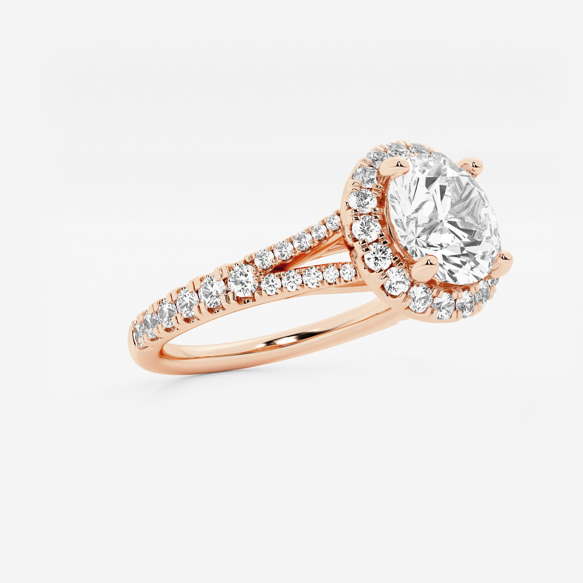 Additional Image 1 for  2 ctw Round Lab Grown Diamond Split Shank Halo Engagement Ring