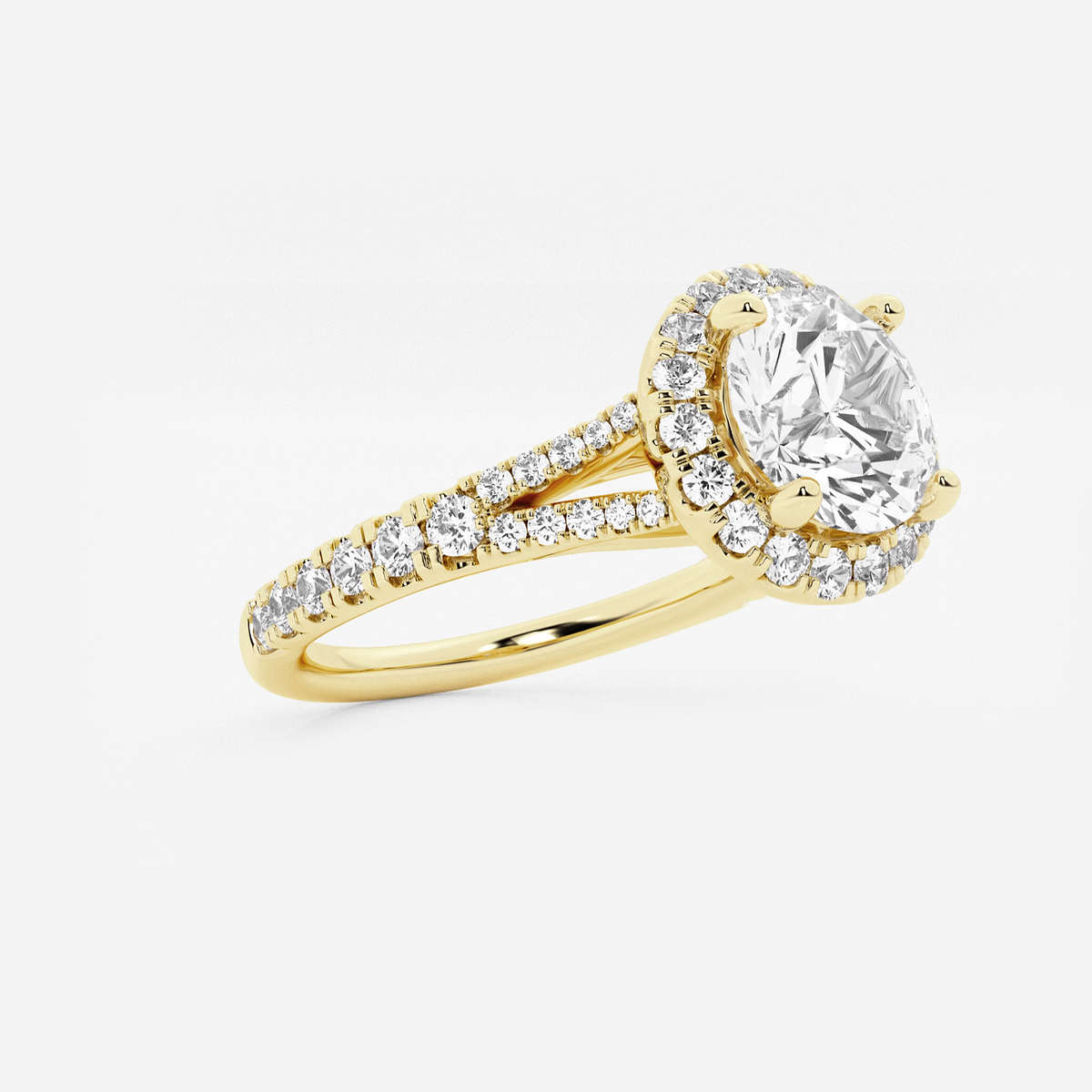 Additional Image 1 for  2 ctw Round Lab Grown Diamond Split Shank Halo Engagement Ring