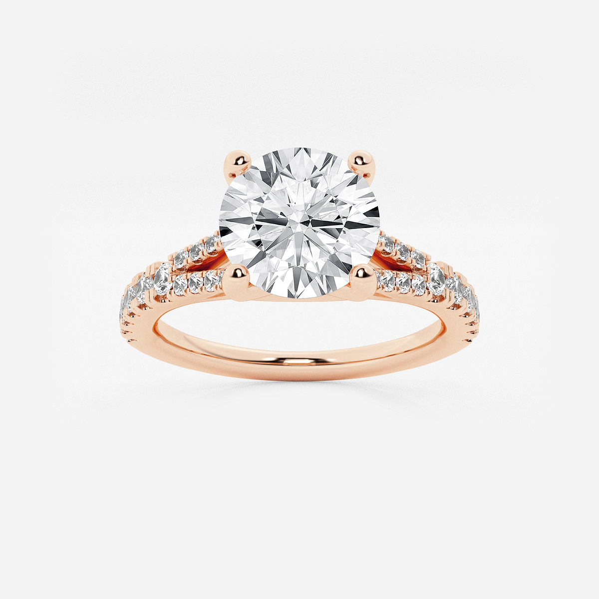 2 1/3 ctw Round Lab Grown Diamond Split Shank Engagement Ring