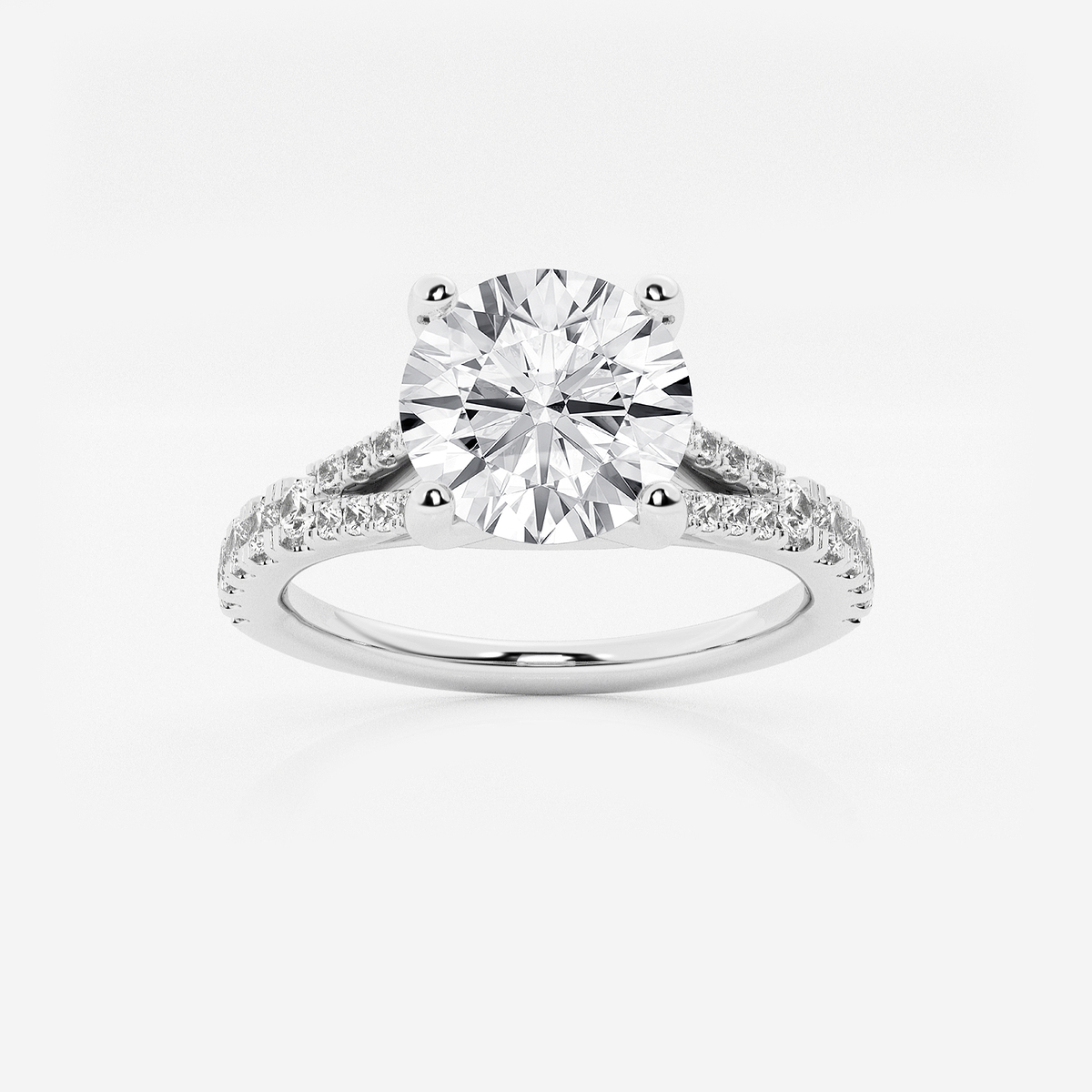 2 1/3 ctw Round Lab Grown Diamond Split Shank Engagement Ring