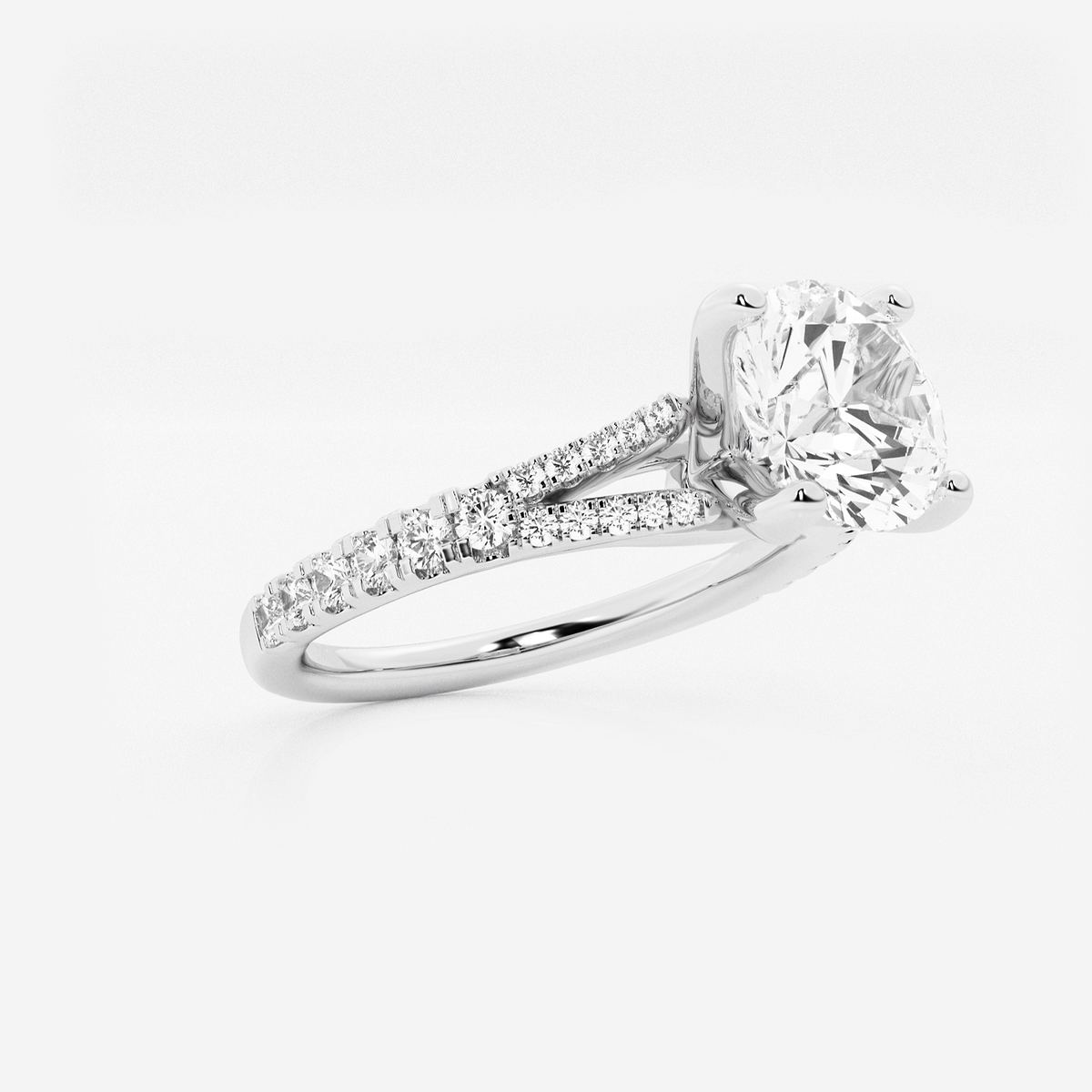 Additional Image 1 for  2 1/3 ctw Round Lab Grown Diamond Split Shank Engagement Ring