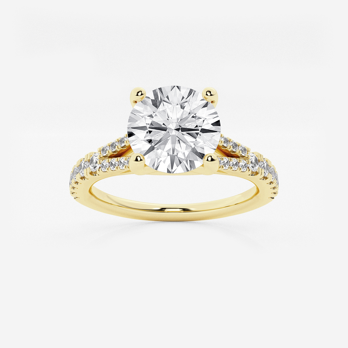 2 1/3 ctw Round Lab Grown Diamond Split Shank Engagement Ring