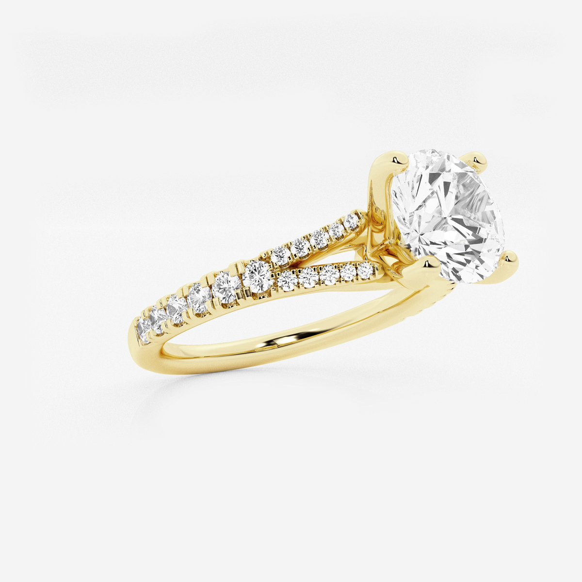 Additional Image 1 for  2 1/3 ctw Round Lab Grown Diamond Split Shank Engagement Ring