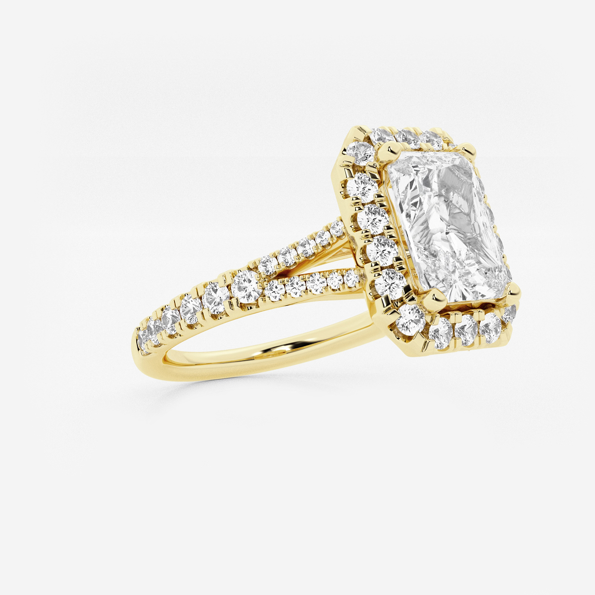Additional Image 1 for  2 ctw Radiant Lab Grown Diamond Split Shank Halo Engagement Ring