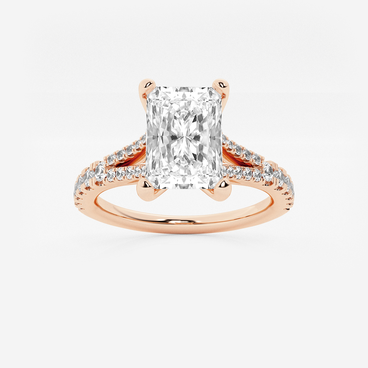 1 7/8 ctw Radiant Lab Grown Diamond Split Shank Engagement Ring