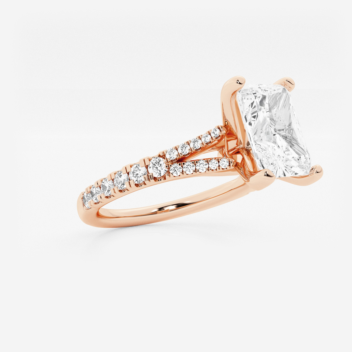Additional Image 1 for  1 7/8 ctw Radiant Lab Grown Diamond Split Shank Engagement Ring