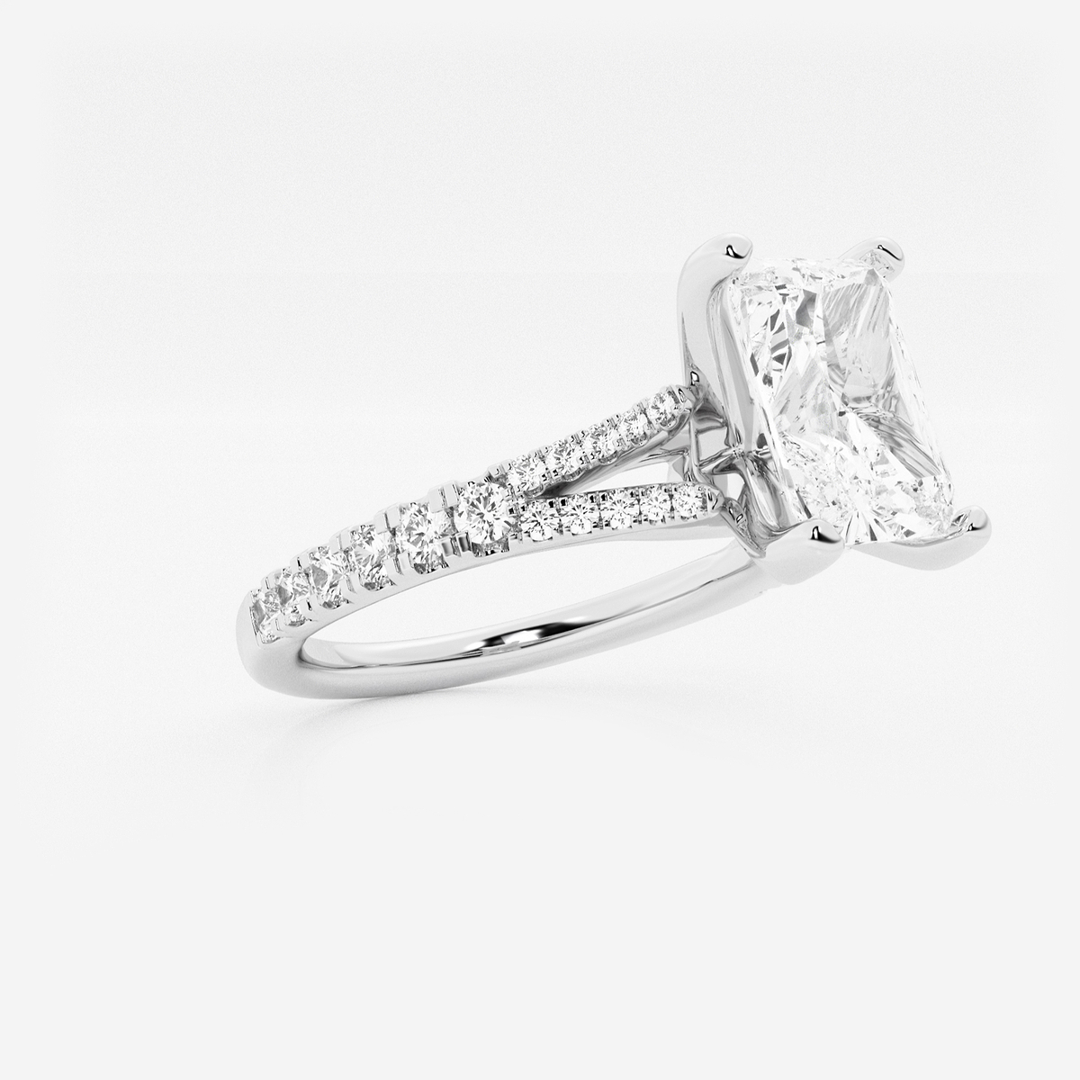 Additional Image 1 for  1 7/8 ctw Radiant Lab Grown Diamond Split Shank Engagement Ring