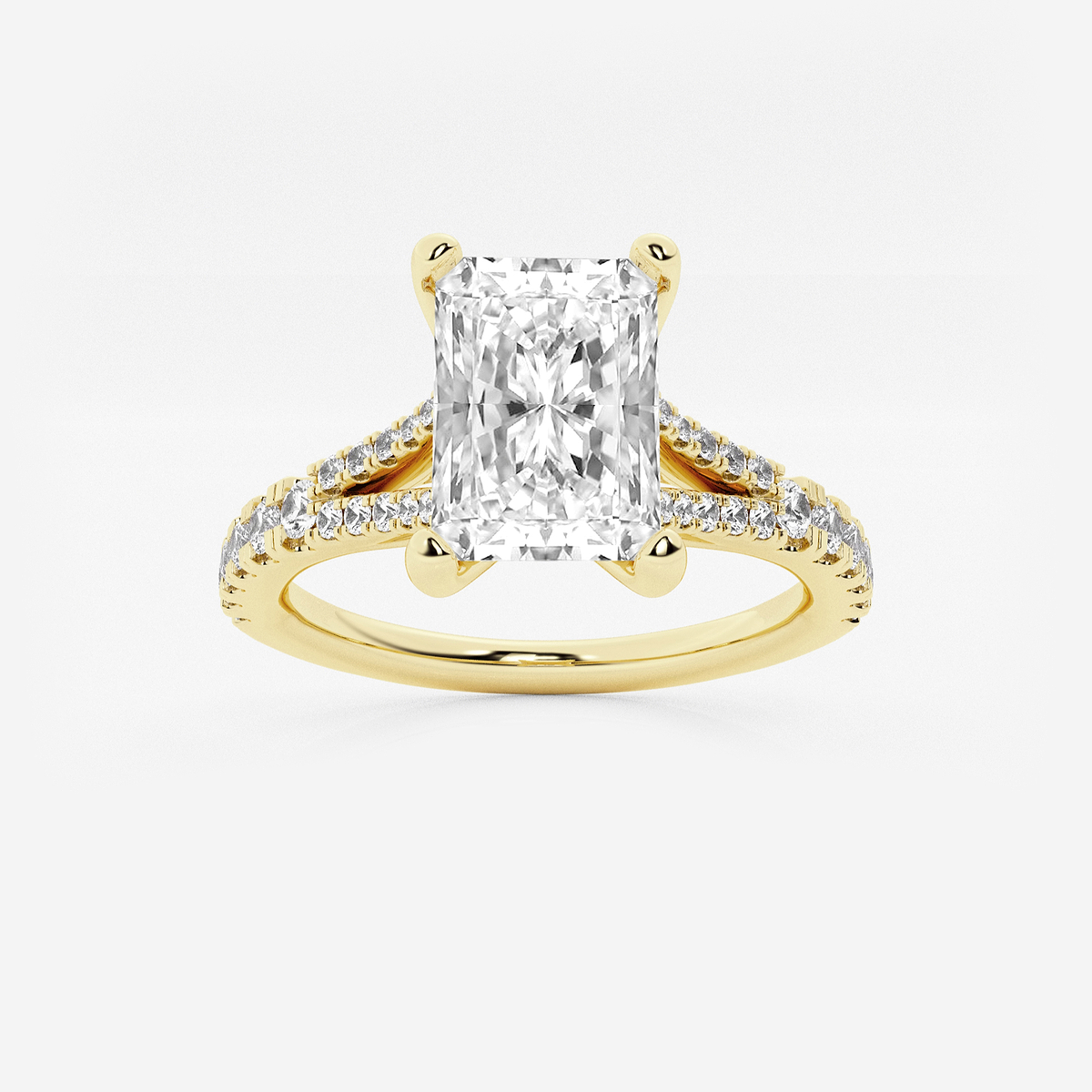 1 7/8 ctw Radiant Lab Grown Diamond Split Shank Engagement Ring