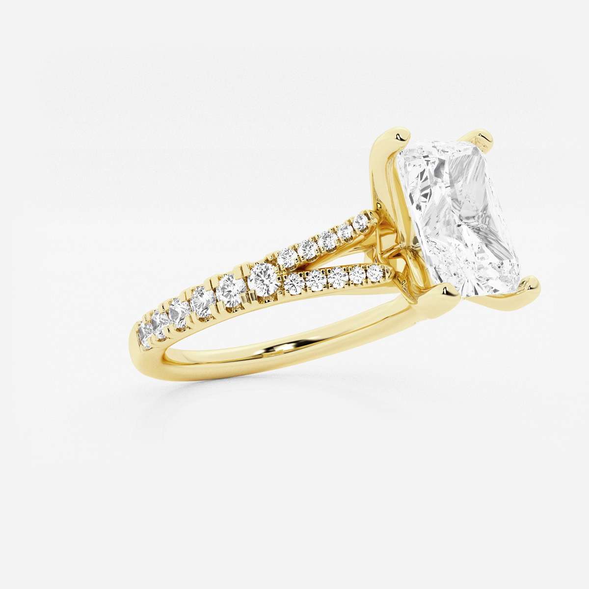 Additional Image 1 for  1 7/8 ctw Radiant Lab Grown Diamond Split Shank Engagement Ring
