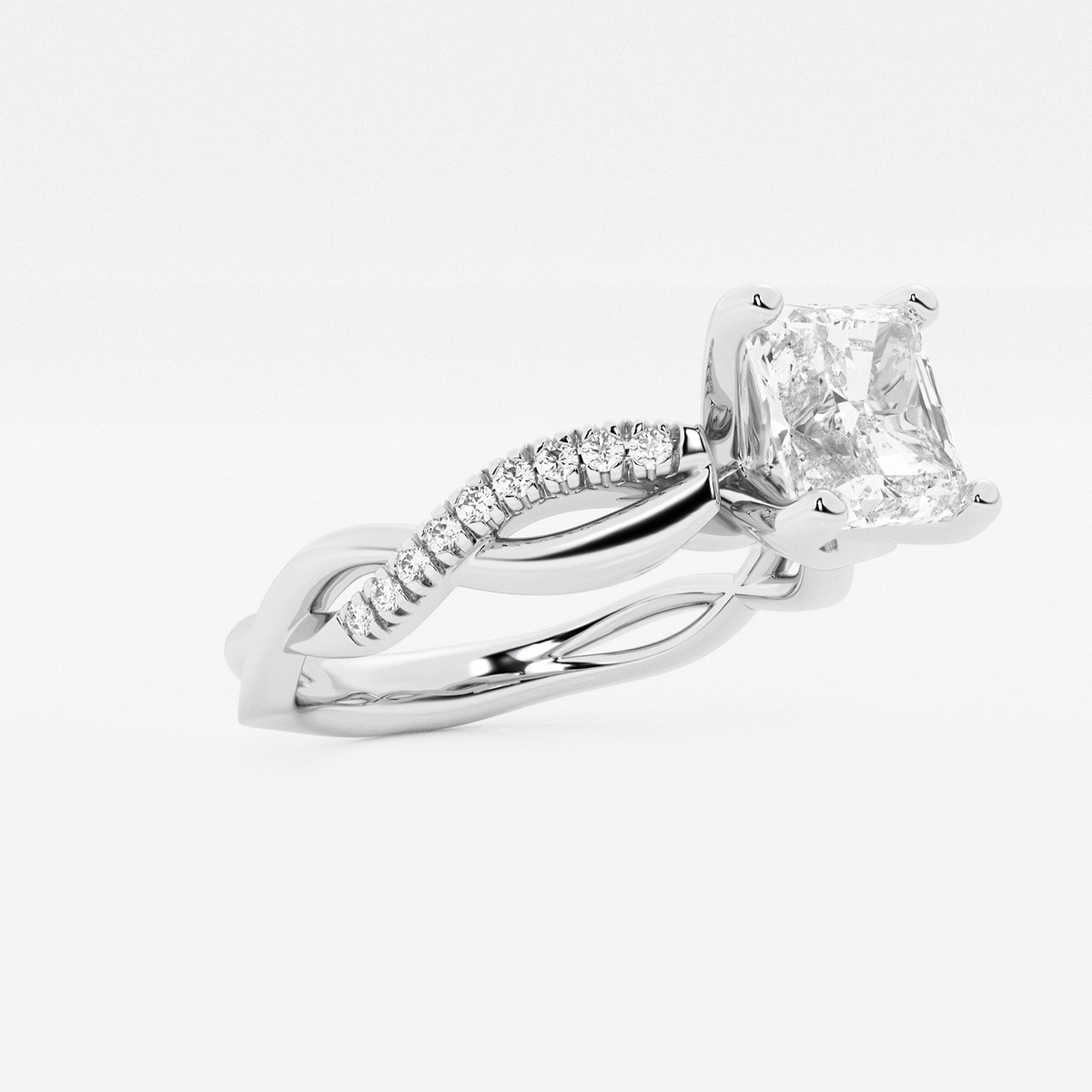 Additional Image 1 for  2 1/8 ctw Asscher Lab Grown Diamond Intertwined Engagement Ring