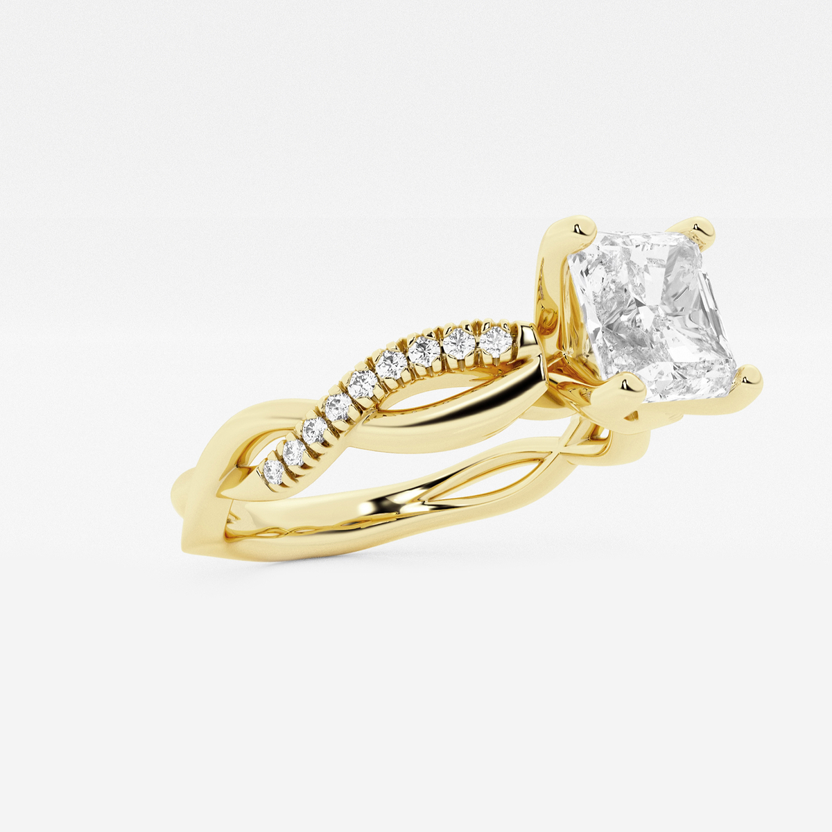 Additional Image 1 for  1 5/8 ctw Asscher Lab Grown Diamond Intertwined Engagement Ring