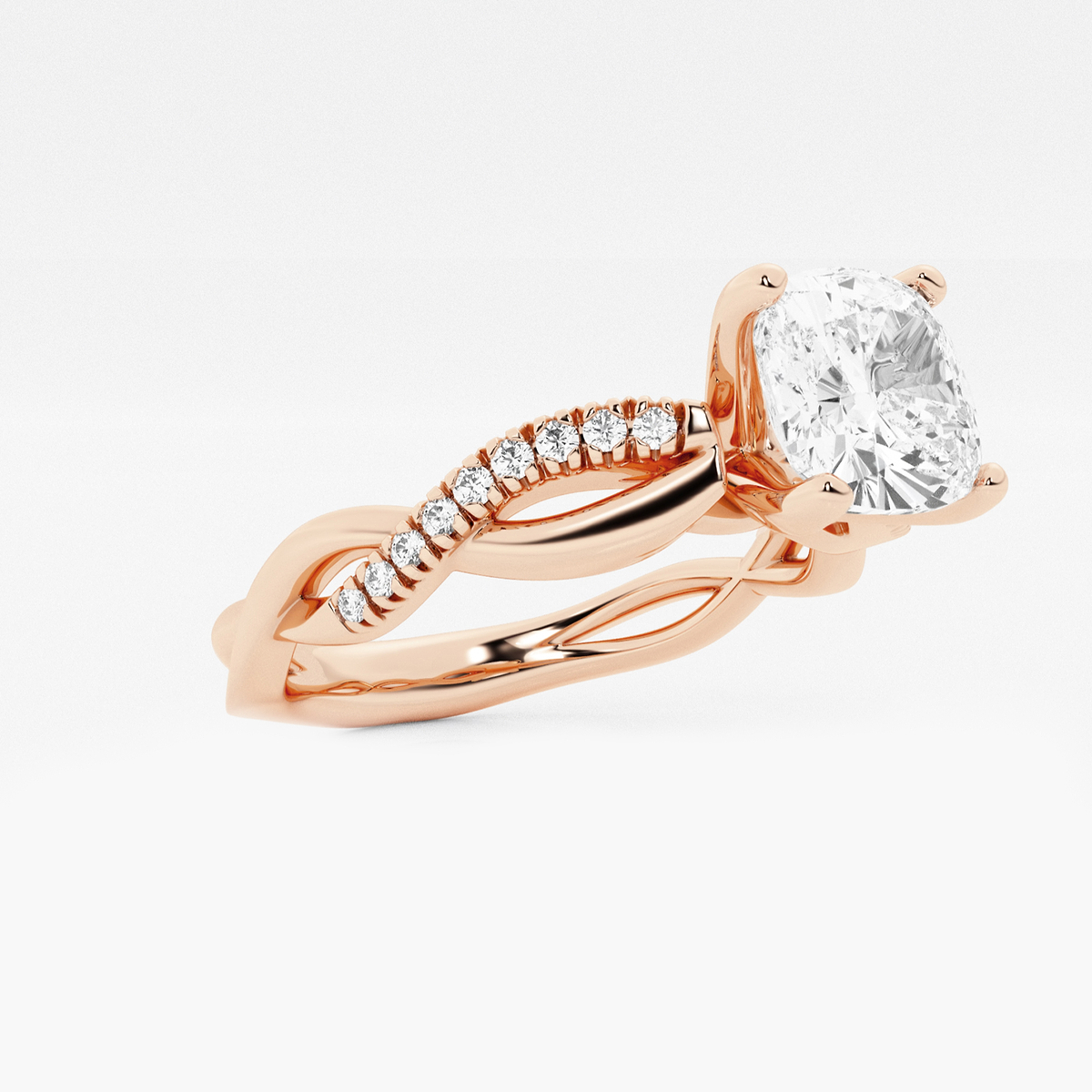 Additional Image 1 for  1 5/8 ctw Cushion Lab Grown Diamond Intertwined Engagement Ring