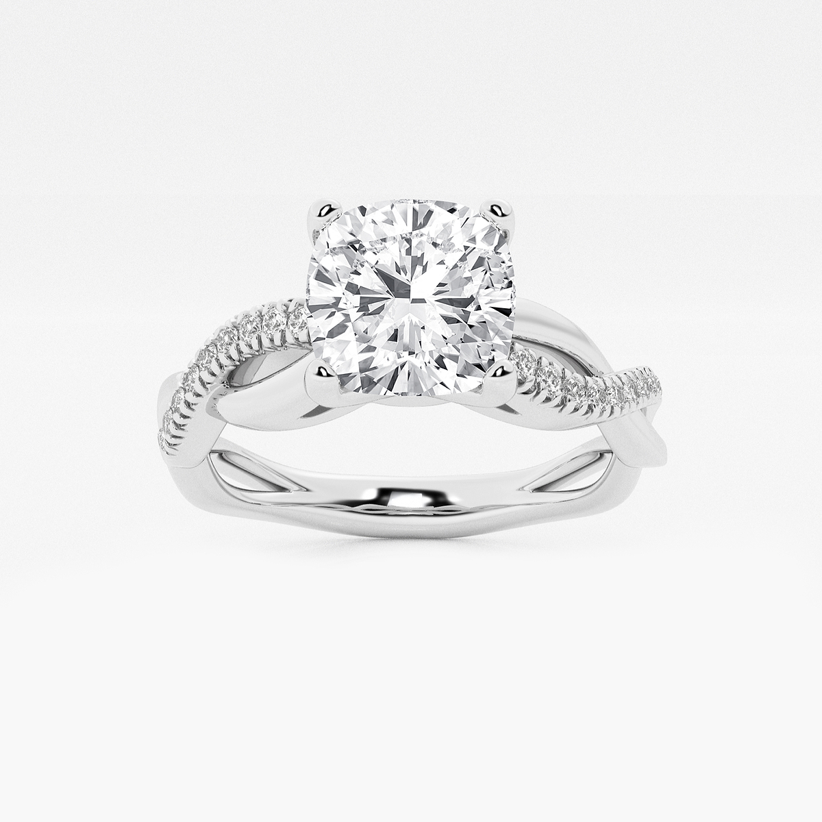 2 1/8 ctw Cushion Lab Grown Diamond Intertwined Engagement Ring