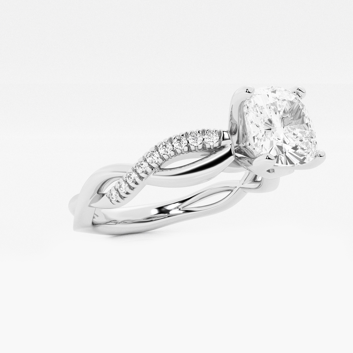 Additional Image 1 for  2 1/8 ctw Cushion Lab Grown Diamond Intertwined Engagement Ring