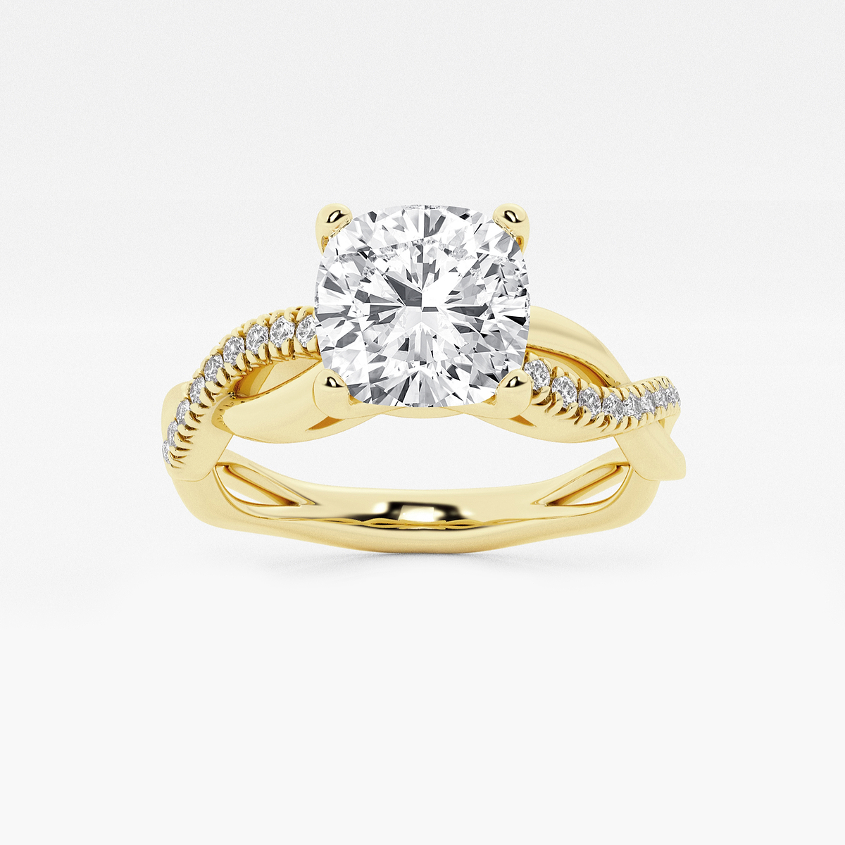 1 5/8 ctw Cushion Lab Grown Diamond Intertwined Engagement Ring