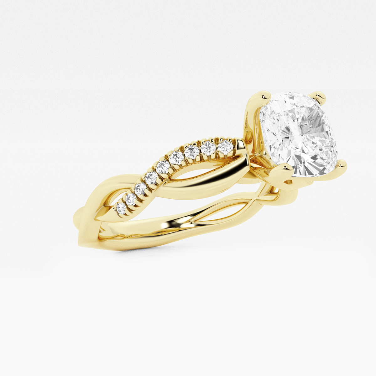 Additional Image 1 for  1 5/8 ctw Cushion Lab Grown Diamond Intertwined Engagement Ring