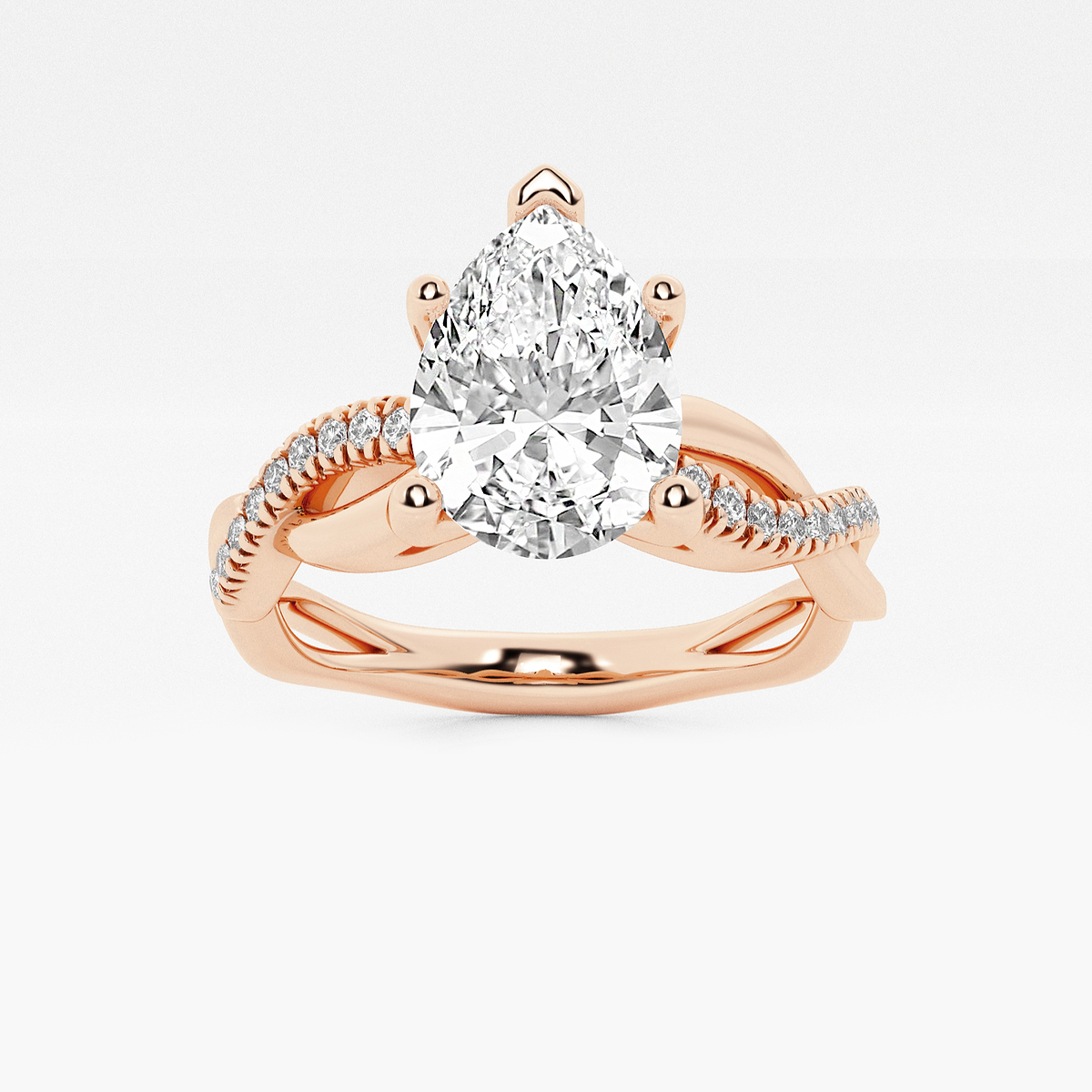 1 5/8 ctw Pear Lab Grown Diamond Intertwined Engagement Ring