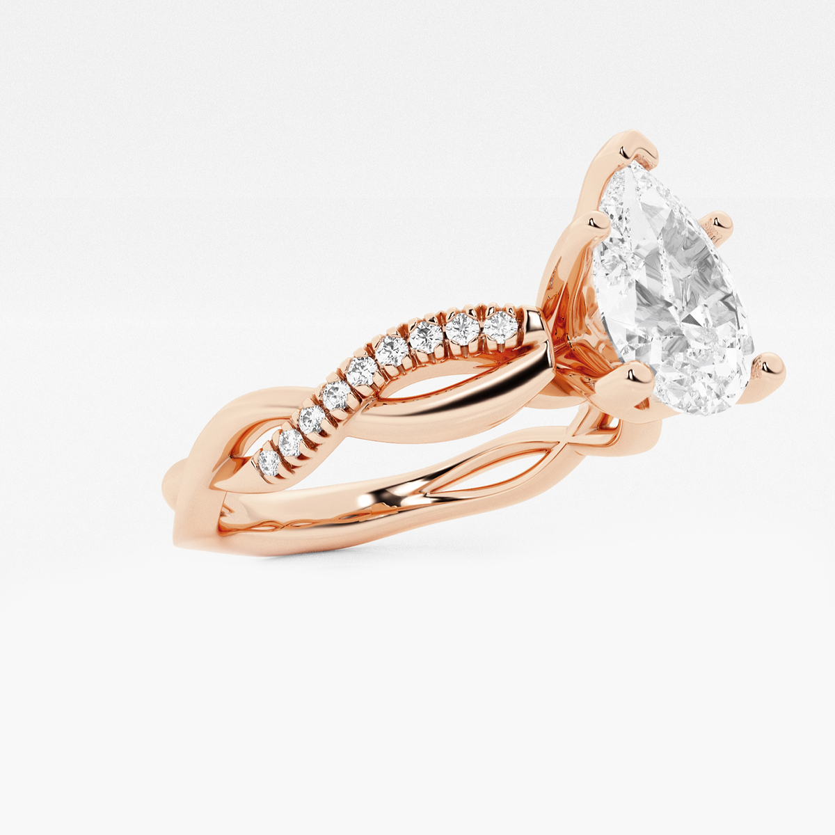 Additional Image 1 for  1 5/8 ctw Pear Lab Grown Diamond Intertwined Engagement Ring