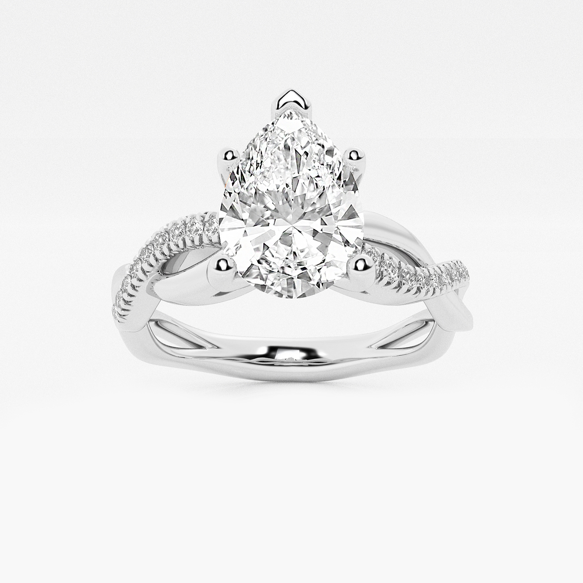 2 1/8 ctw Pear Lab Grown Diamond Intertwined Engagement Ring
