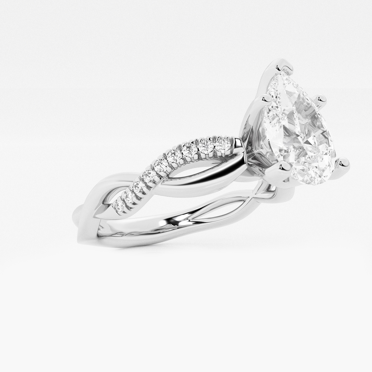 Additional Image 1 for  2 1/8 ctw Pear Lab Grown Diamond Intertwined Engagement Ring