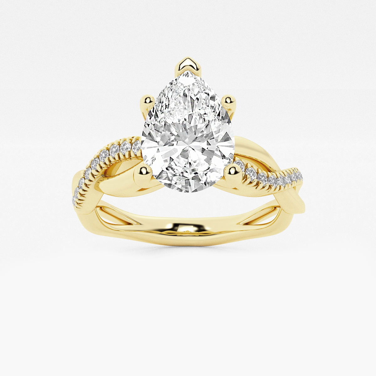 1 5/8 ctw Pear Lab Grown Diamond Intertwined Engagement Ring