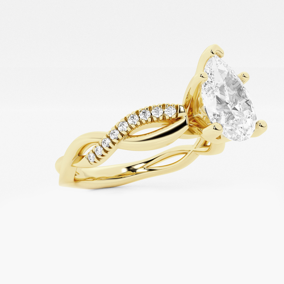 Additional Image 1 for  1 5/8 ctw Pear Lab Grown Diamond Intertwined Engagement Ring