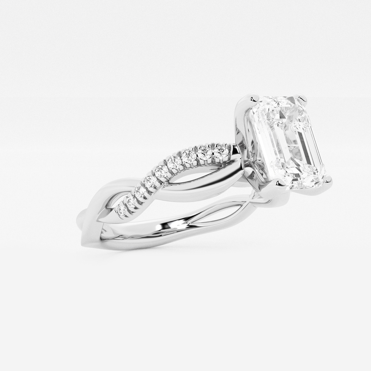 Additional Image 1 for  1 5/8 ctw Emerald Lab Grown Diamond Intertwined Engagement Ring