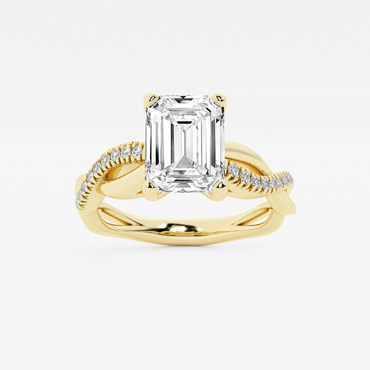1 5/8 ctw Emerald Lab Grown Diamond Intertwined Engagement Ring