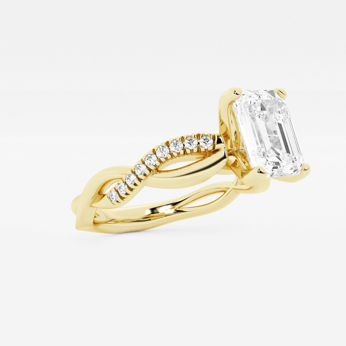 Additional Image 1 for  1 5/8 ctw Emerald Lab Grown Diamond Intertwined Engagement Ring