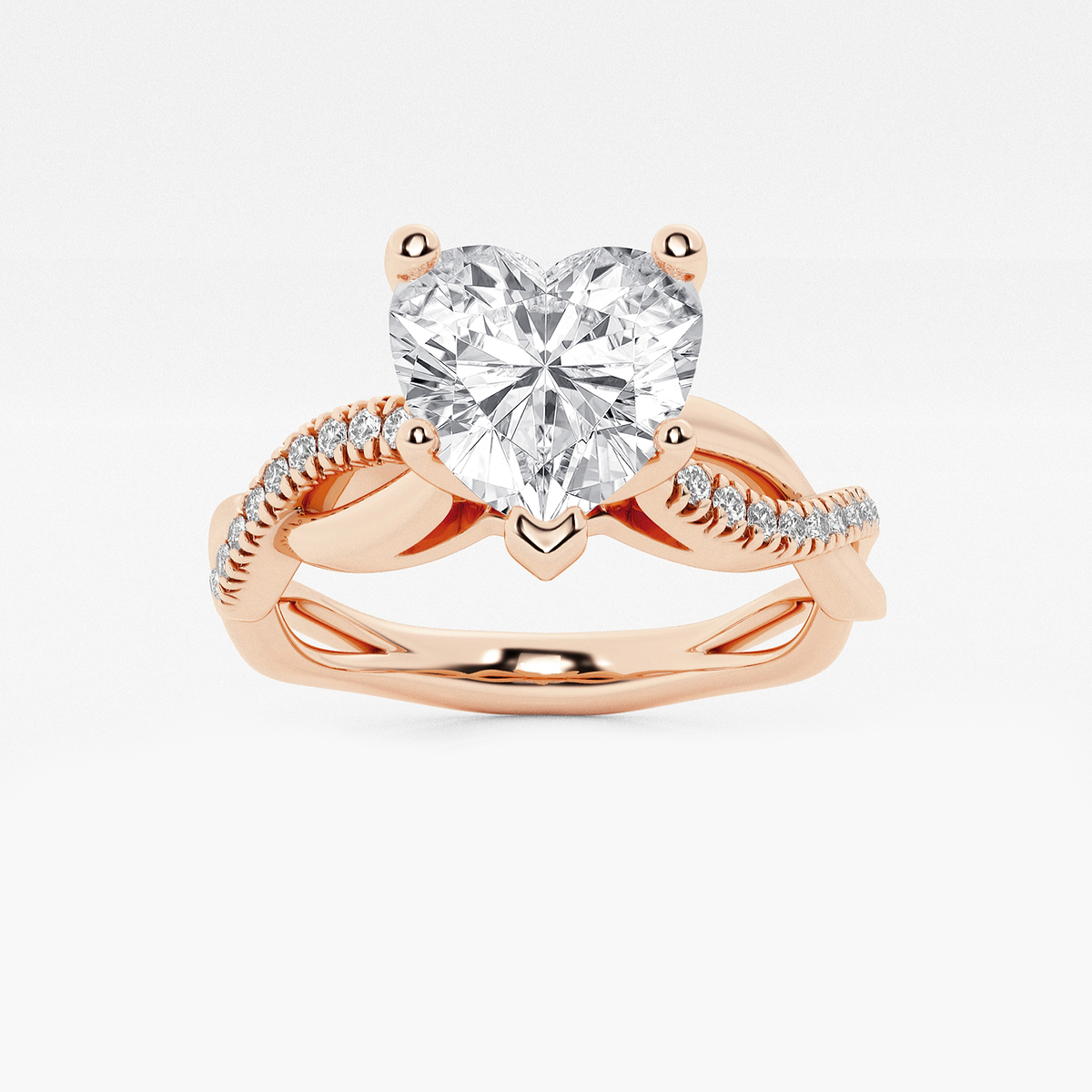 1 5/8 ctw Heart Lab Grown Diamond Intertwined Engagement Ring
