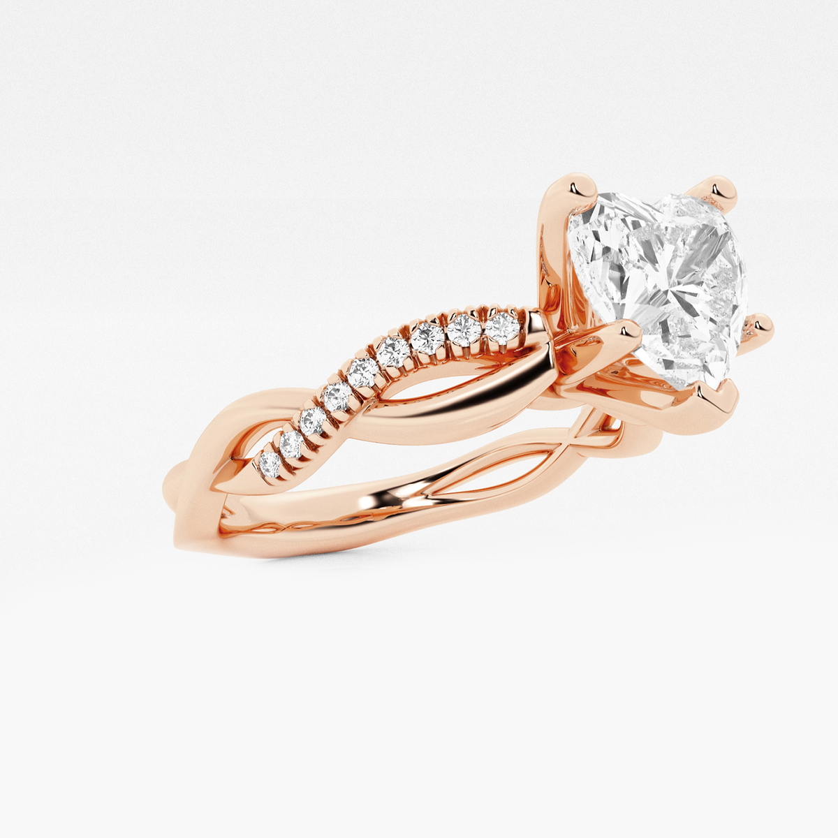 Additional Image 1 for  1 5/8 ctw Heart Lab Grown Diamond Intertwined Engagement Ring