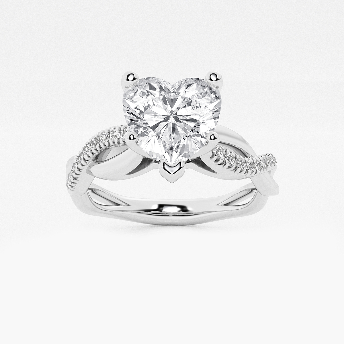 1 5/8 ctw Heart Lab Grown Diamond Intertwined Engagement Ring