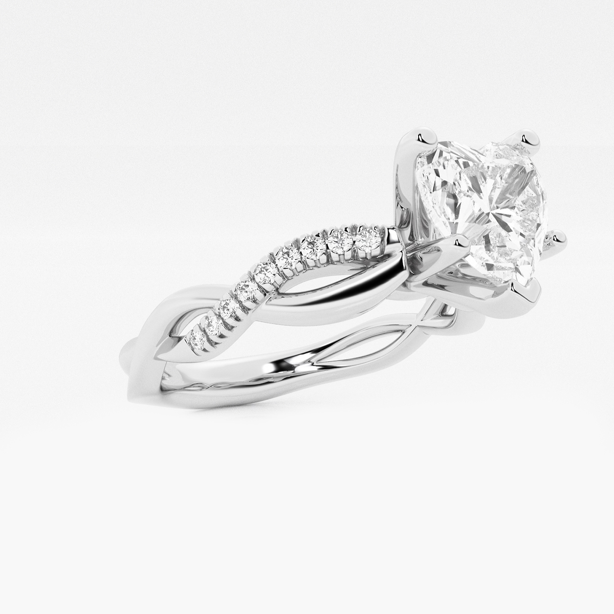 Additional Image 1 for  1 5/8 ctw Heart Lab Grown Diamond Intertwined Engagement Ring