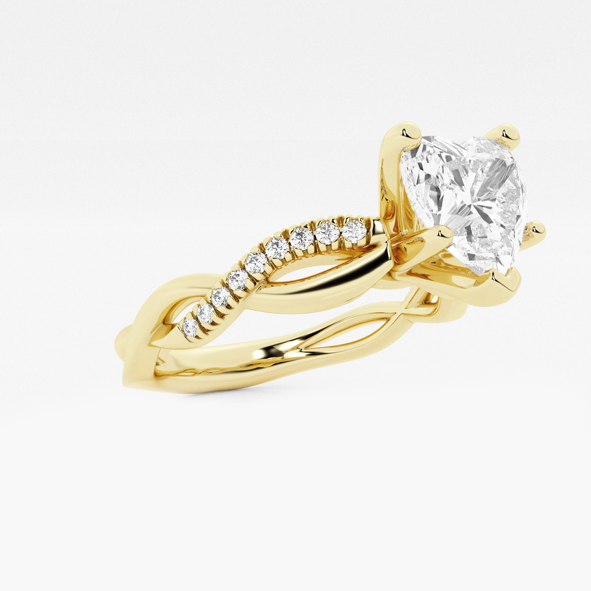 Additional Image 1 for  1 5/8 ctw Heart Lab Grown Diamond Intertwined Engagement Ring