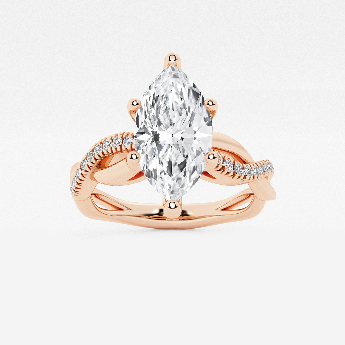 1 5/8 ctw Marquise Lab Grown Diamond Intertwined Engagement Ring