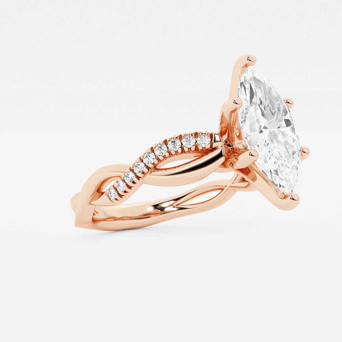 Additional Image 1 for  1 5/8 ctw Marquise Lab Grown Diamond Intertwined Engagement Ring