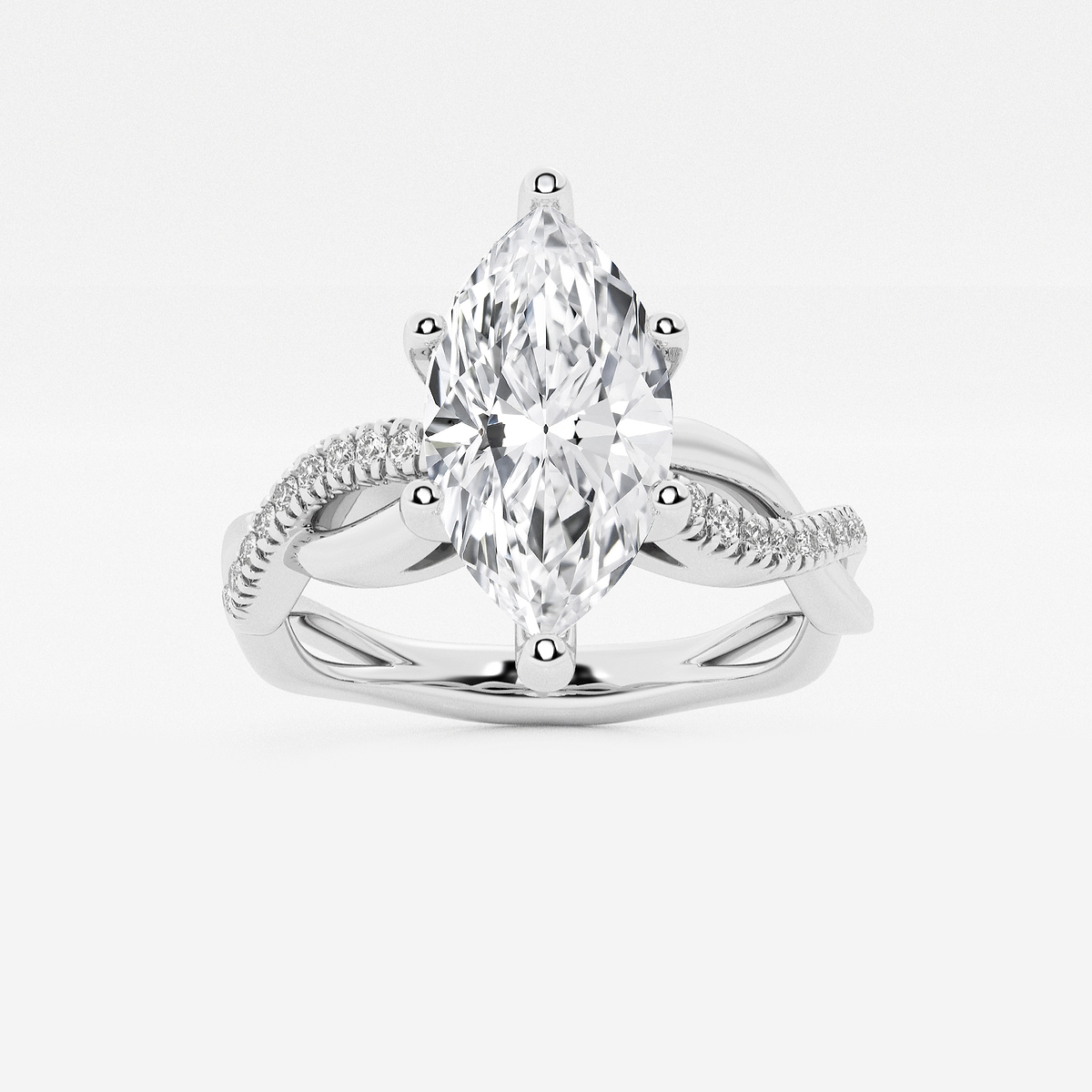 2 1/8 ctw Marquise Lab Grown Diamond Intertwined Engagement Ring
