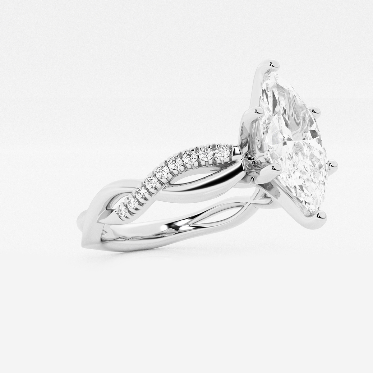 Additional Image 1 for  2 1/8 ctw Marquise Lab Grown Diamond Intertwined Engagement Ring