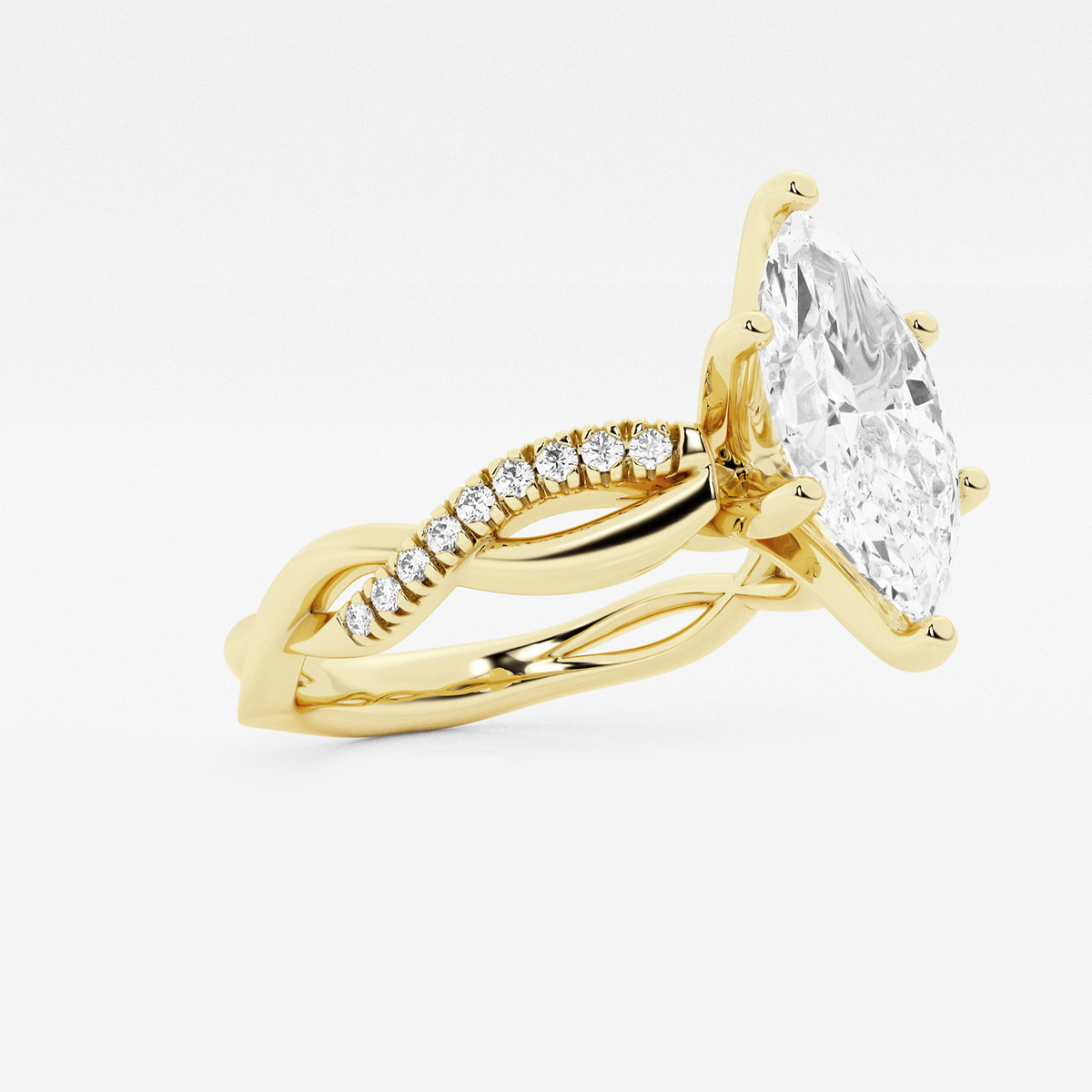Additional Image 1 for  1 5/8 ctw Marquise Lab Grown Diamond Intertwined Engagement Ring