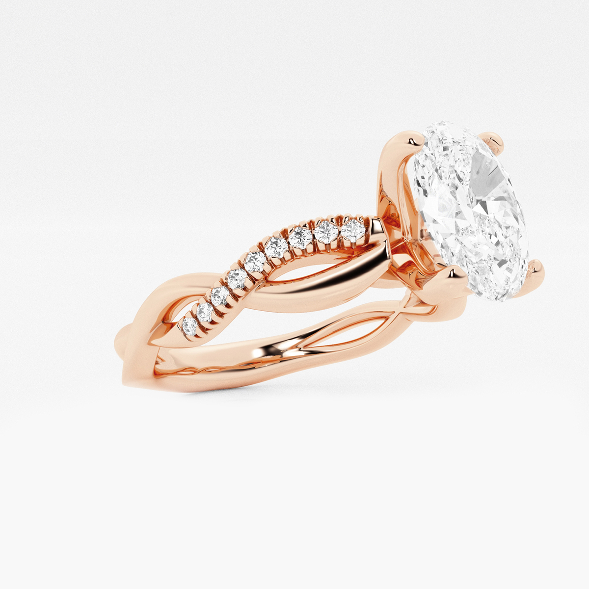 Additional Image 1 for  2 1/8 ctw Oval Lab Grown Diamond Intertwined Engagement Ring