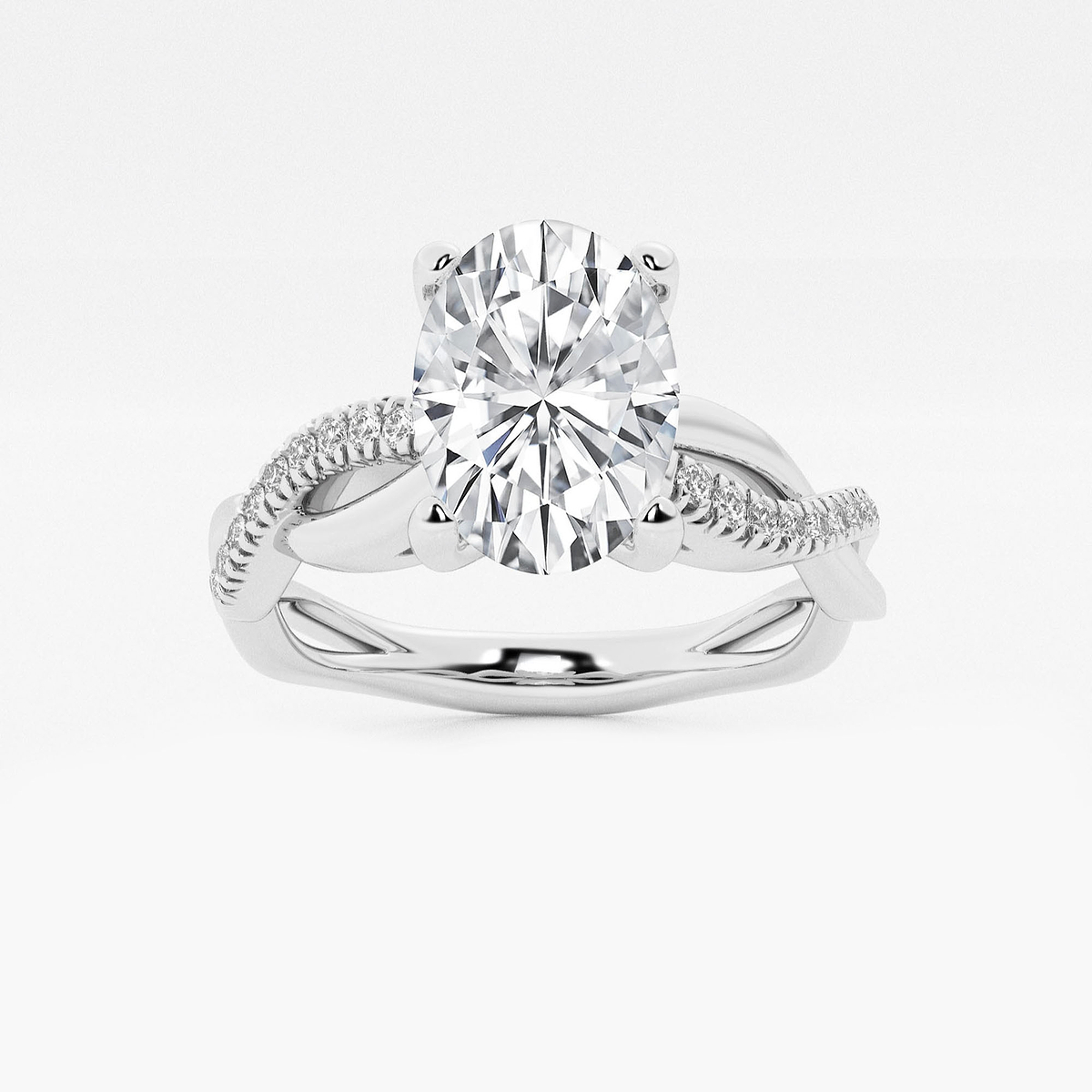 1 5/8 ctw Oval Lab Grown Diamond Intertwined Engagement Ring